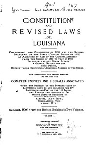 Cover of: Constitution and revised laws of Louisiana