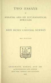 Cover of: Two essays on Biblical and on ecclesiastical miracles by John Henry Newman