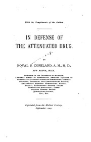 Cover of: In Defense of the Attenuated Drug