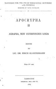 Cover of: Apocrypha III.