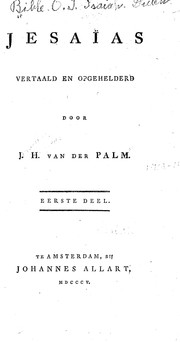 Cover of: Jesaïas by Johannes Henricus van der Palm