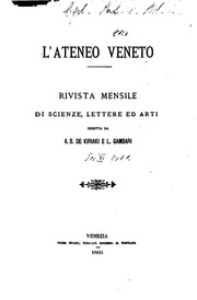 Cover of: Ateneo Veneto: revista di scienze, lettere ed arti.