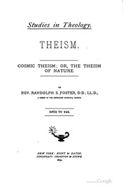 Cover of: Theism: cosmic theism, or, The theism of nature