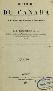 Cover of: Histoire du Canada à l'usage des maisons d'éducation