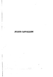 Cover of: Julius Le Vallon: An Episode by Algernon Blackwood