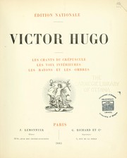 Cover of: Les chants du crépuscule by Victor Hugo