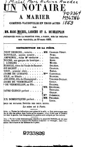 Cover of: Un notaire à marier: comédie-vaudeville en trois actes