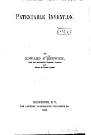 Cover of: Patentable invention.