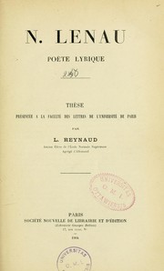 Cover of: N. Lenau, poète lyrique by Louis Reynaud