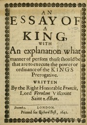Cover of: An essay of a king