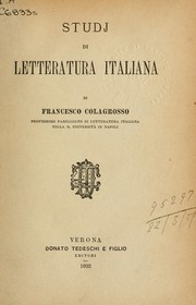 Cover of: Studj di letteratura italiana