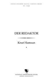 Cover of: Der redaḳṭor by Knut Hamsun