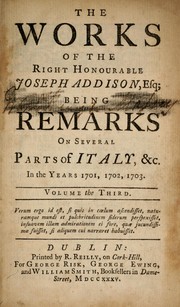 Cover of: Miscellaneous works by Joseph Addison