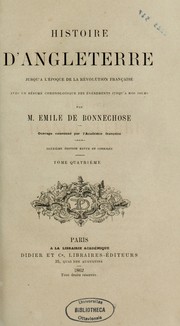 Cover of: Histoire d'Angleterre jusqu'à l'époque de la Révolution française: avec un résumé chronologique des événements jusqu'à nos jours