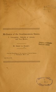 Cover of: Mollusca of the southwestern states. I-XI ...