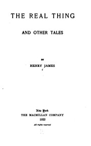 Cover of: The Real Thing: And Other Tales by Henry James