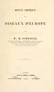 Cover of: Revue critique des oiseaux d'Europe