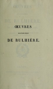Cover of: Oeuvres posthumes