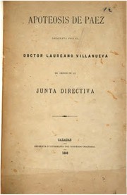 Cover of: Apoteosis de Paez by Laureano Villanueva
