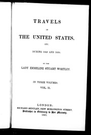 Cover of: Travels in the United States, etc., during 1849 and 1850