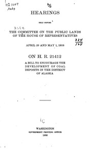 Cover of: Hearings Held Before the Committee on the Public Lands of the House of Representatives, April 29 ...