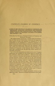 Cover of: Action of the Cincinnati chamber of commerce and merchants' exchange concerning the questions announced for the consideration of the International American congress