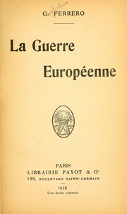 Cover of: Le guerre européenne by Guglielmo Ferrero