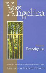Cover of: Vox angelica: poems