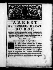 Cover of: Arrest du Conseil d'Etat du roi by Choiseul, Etienne-François duc de