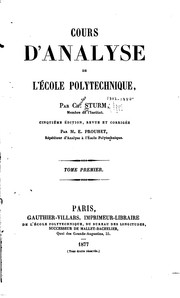 Cover of: Cours d'analyse de l'École polytechnique
