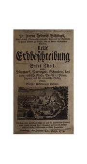 Cover of: Neue Erdbeschreibung by Anton Friedrich Büsching