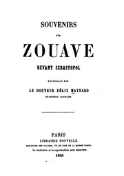 Cover of: Souvenirs d'un zonave devant Sébastopol