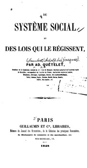 Cover of: Du système social et des lois qui le régissent