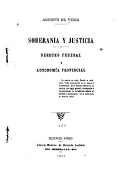 Cover of: Soberanía y Justicia, Derecho Federal y Autonomía Provincial