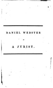Cover of: Daniel Webster as a jurist. by Parker, Joel