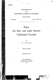 Cover of: Notes on new and little known Californian Coccidae
