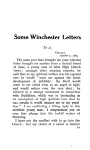 Cover of: Some Winchester letters of Lionel Johnson.