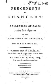 Cover of: Precedents in Chancery by Great Britain. Court of Chancery.