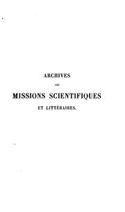 Cover of: Archives des missions scientifiques et littéraires