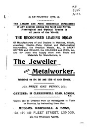 Cover of: Jewellers', silversmiths' and kindred traders' accounts: for manufacturing jewellers, wholesale jewellers, retail jewellers, diamond merchants, silversmiths, electroplaters, gilders, watch manufacturers