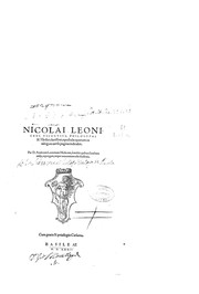 Cover of: Nicolai Leoniceni... Opuscula: quorum catalogum uersa pagina indicabit
