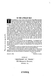 Cover of: "Restraint of trade": pros and cons of trusts in facts and principles. A handbook for the man who wants to think clear and vote right