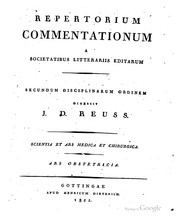 Repertorium commentationum a societatibus litterariis editarum by J. D. Reuss