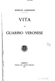 Vita di Guarino Veronese by Remigio Sabbadini