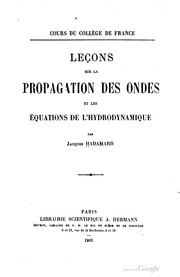 Cover of: Leçons sur la propagation des ondes et les équations de l'hydrodynamique by Jacques Hadamard