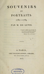 Cover of: Souvenirs et portraits. 1780-1789