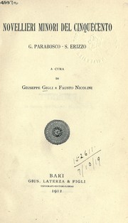 Cover of: Novellieri minori del Cinquecento - G. Parabosco - S. Erizzo