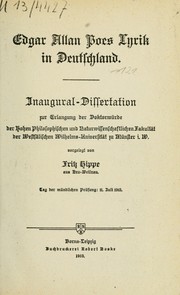 Cover of: Edgar Allan Poe's Lyrik in Deutschland