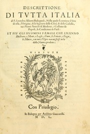 Cover of: Descrittione di tutta Italia by Leandro Alberti