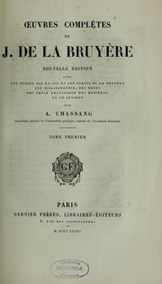 Cover of: Oeuvres complètes de J. de La Bruyère